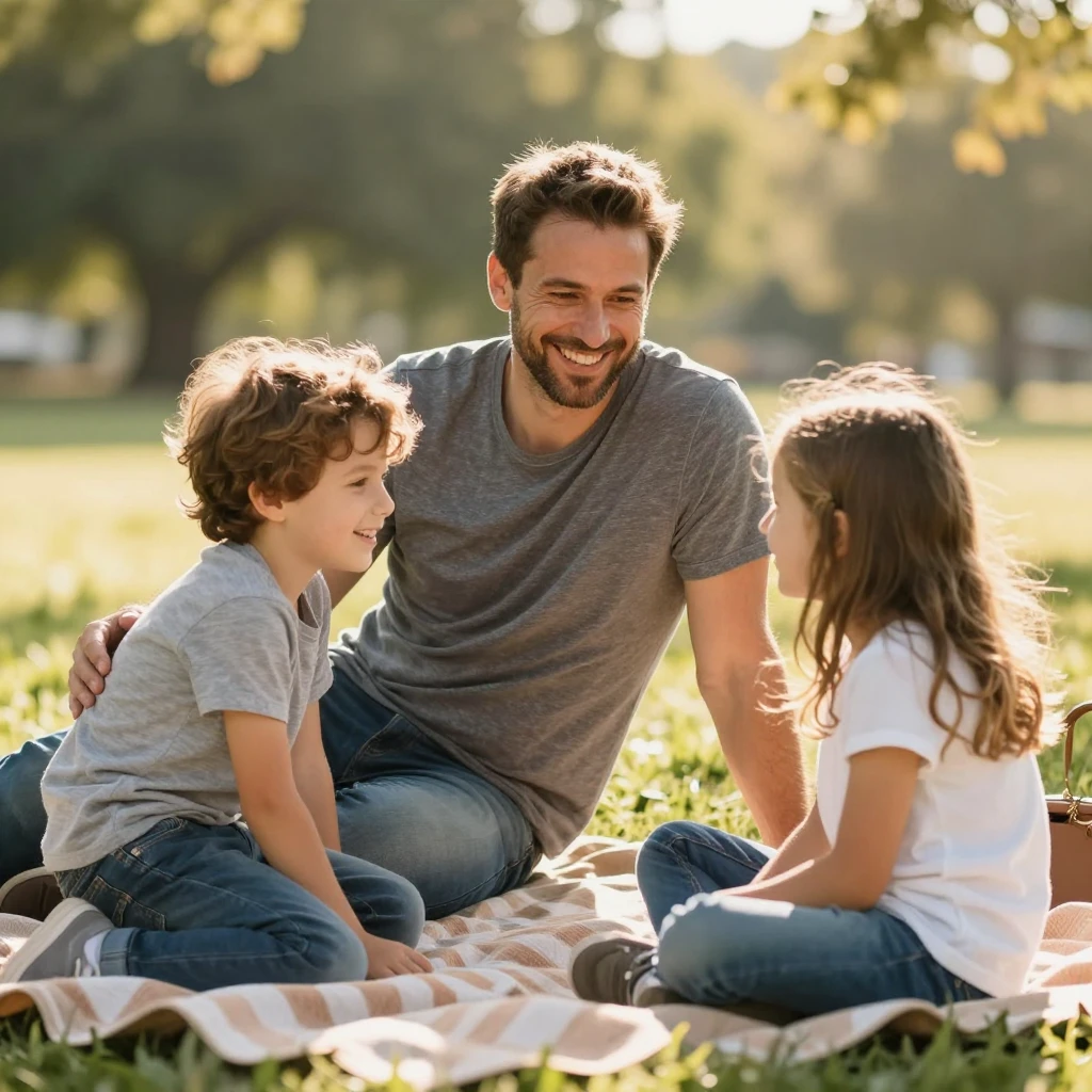 A tradesman enjoying time outdoors with his children